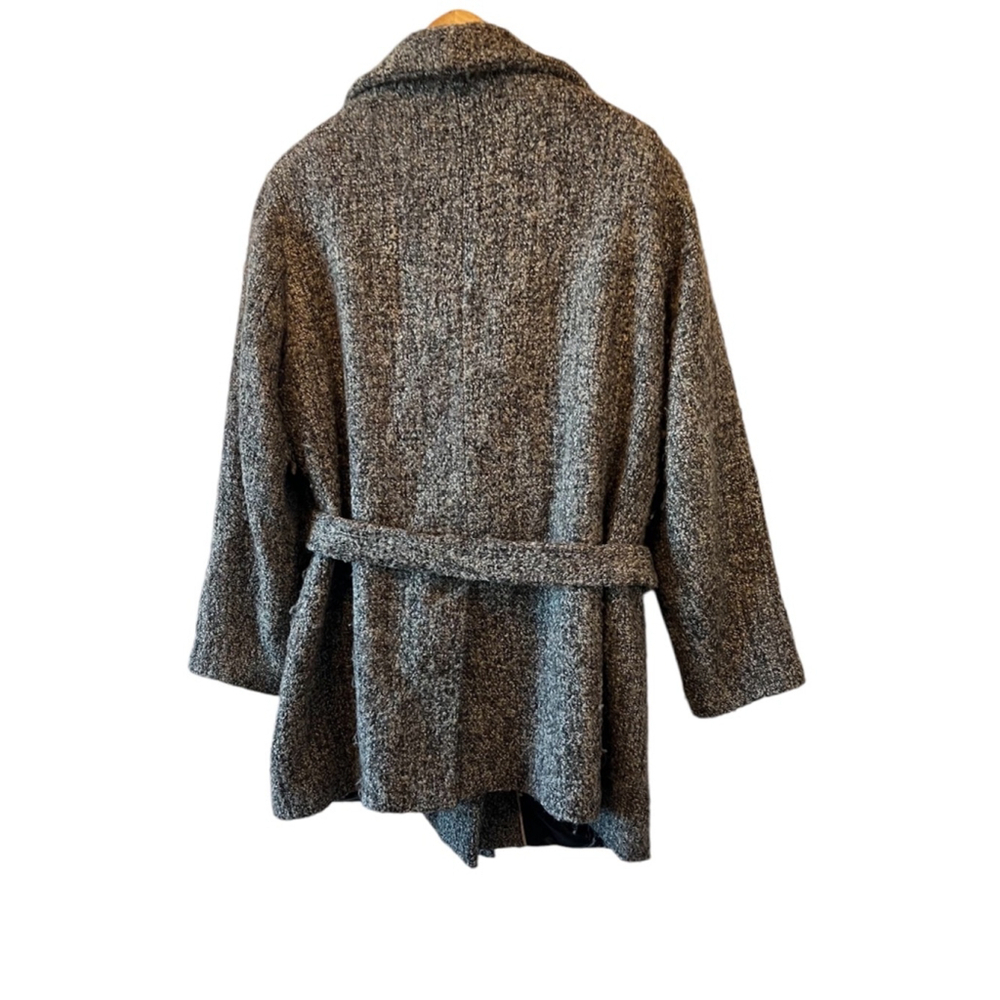 Calvin Klein Charcoal Belted Pea Coat - Picture 3 of 9